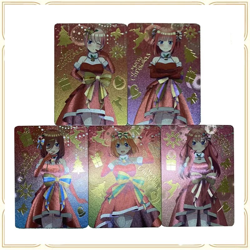 

Goddess Story Anime ACG DIY Foil Foil Flash Card Nakano Ichika Nakano Nino Nakano Miku Toys For Boys Christmas birthday present