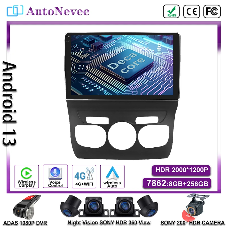 Android 13 Auto Carplay Per Citroen C4 C4L Ds4 2013 - 2017 Autoradio Nettore Video Multimedale Navigazione Gps 5G Wifi Ips