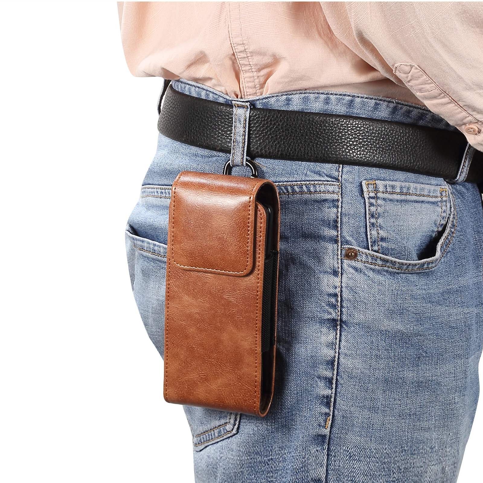 Elegant Leather Belt Clip Case - Premium Waist Bag & Holster Pouch
