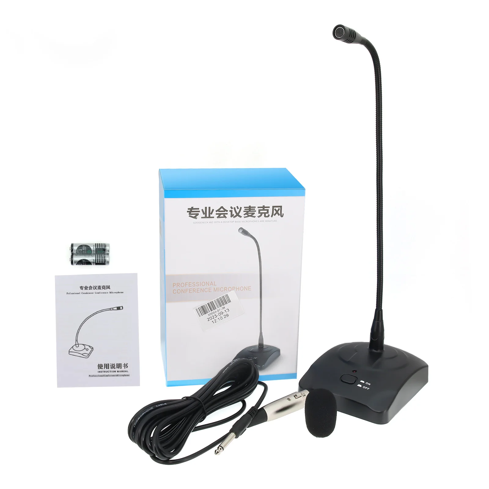 Microfone hd Gooseneck Profissional Microfone Centro de Conferências Radiodifusão Capacitiva Flexível Alta Sensibilidade com Fio Plugue 6.35 mm - Image 4