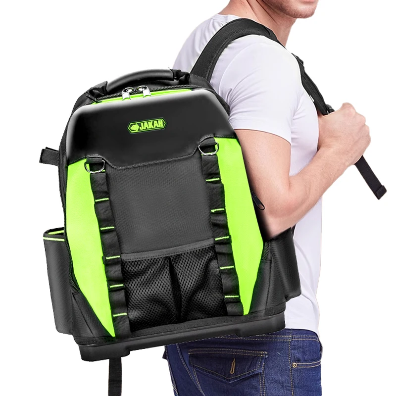 Tool Backpack, Heavy-Duty Tool Bag with Padded Shoulder, Waist Straps, Water-Resistant Construction HL051 2