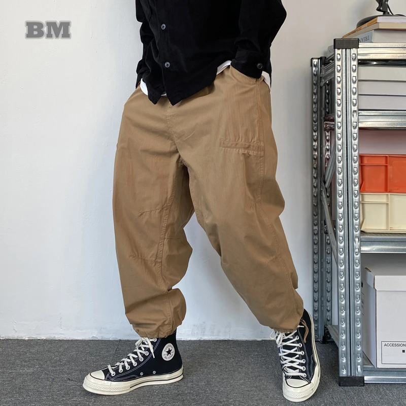 

Spring Autumn American Casual Khaki Cargo Pants Men Clothing Loose Straight Hip Hop Harem Baggy Pants Japanese Harajuku Trousers