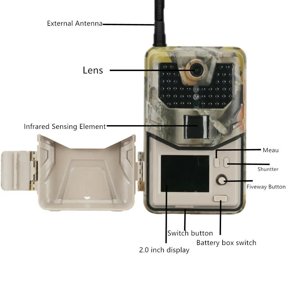 Suntekcam HC900M Hunting Trail Camera 2G SMS/MMS/SMTP1080P HD 20MP Night Vision Wildlife Waterproof Photo Traps Game Camera