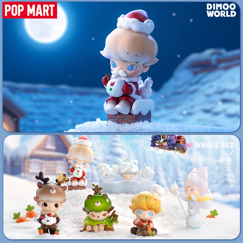 

POP MART DIMOO Letters from Snowman Series Mystery Box 1PC/6PCS POPMART Blind Box Action Figure Christmas Gift Cute Toy