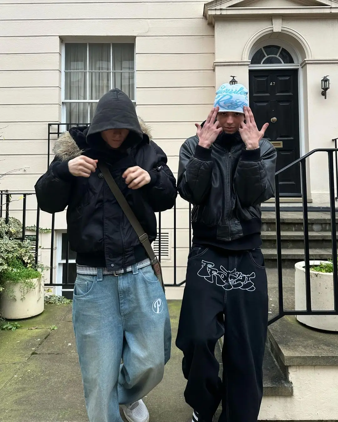 Street Retro Hip Hop Protect Print Jeans Trend Fashion Black High-waist Jeans Y2k Men Oversized New Baggy Casual Wide Leg Pants