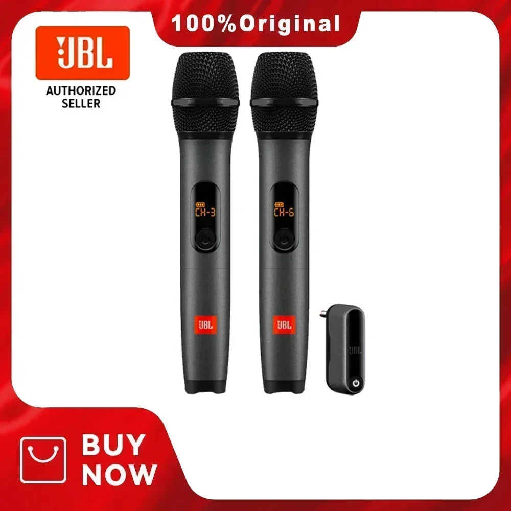 Wireless Handheld Microphone 100% Original JBL One to Two Wireless Microphone Microphone UHF Dual Channel Transmitter Home KTV Stage DJ wireless lavalier microphone