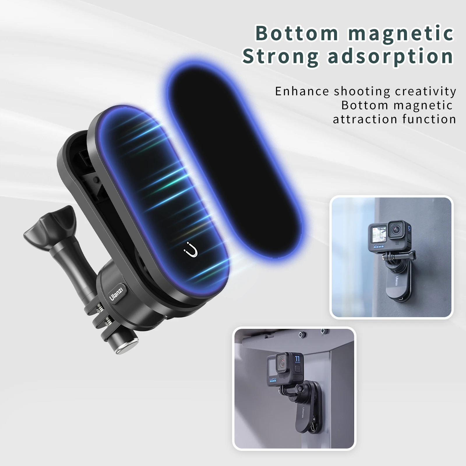Ulanzi Magnetic Backpack Clip Clamp 360° Rotation  For GoPro Hero 13 11 10 9 8 7 Insta360 X3 DJI mini 3 Action Camera Accessory 4