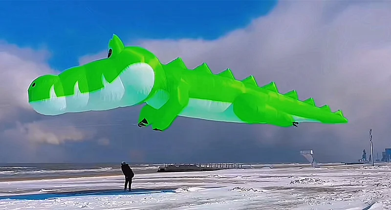 Crocodile kite flying string line inflatable kites cerf-volant cometas weifang kites giant octopus bar kite sports outdoors fun