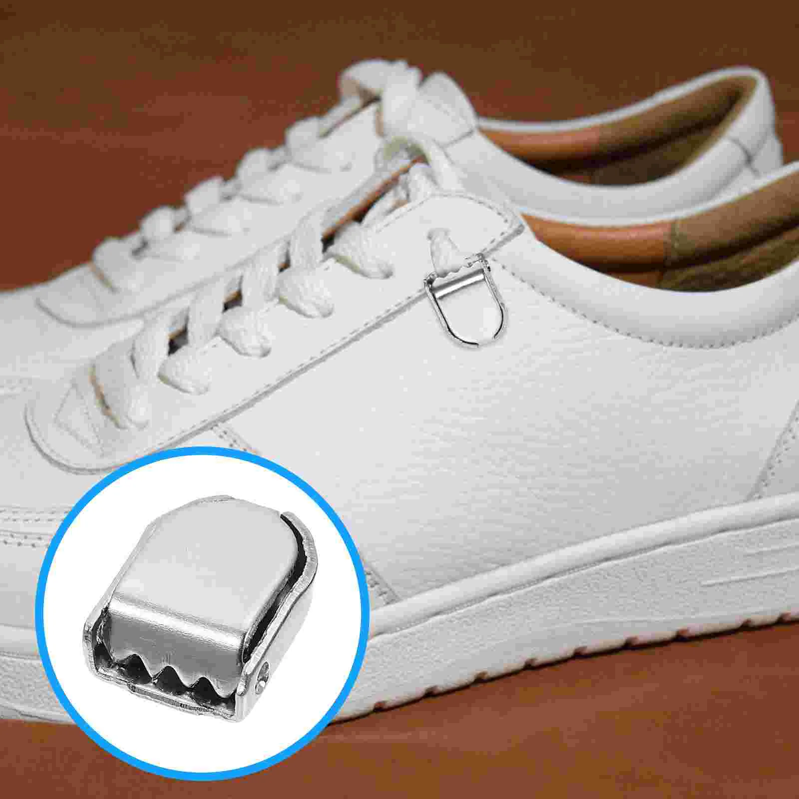 100 Pcs Shoelace Buckle Connector White Boots Premium Buckles Gym Shoes Metal Sweater Connectors Tail