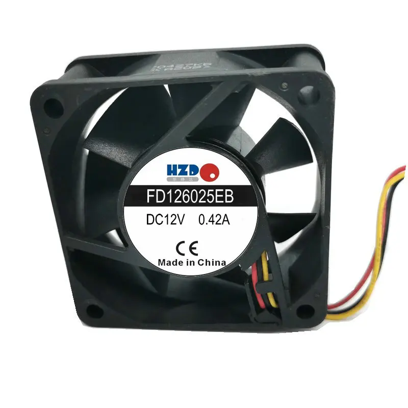 

3-проводной охлаждающий вентилятор NYW06025012BS, 6025 дюйма, 12 В, 6025 А, FD126025EB, 2 провода, дюйма, 12 В, 60*60*25 мм