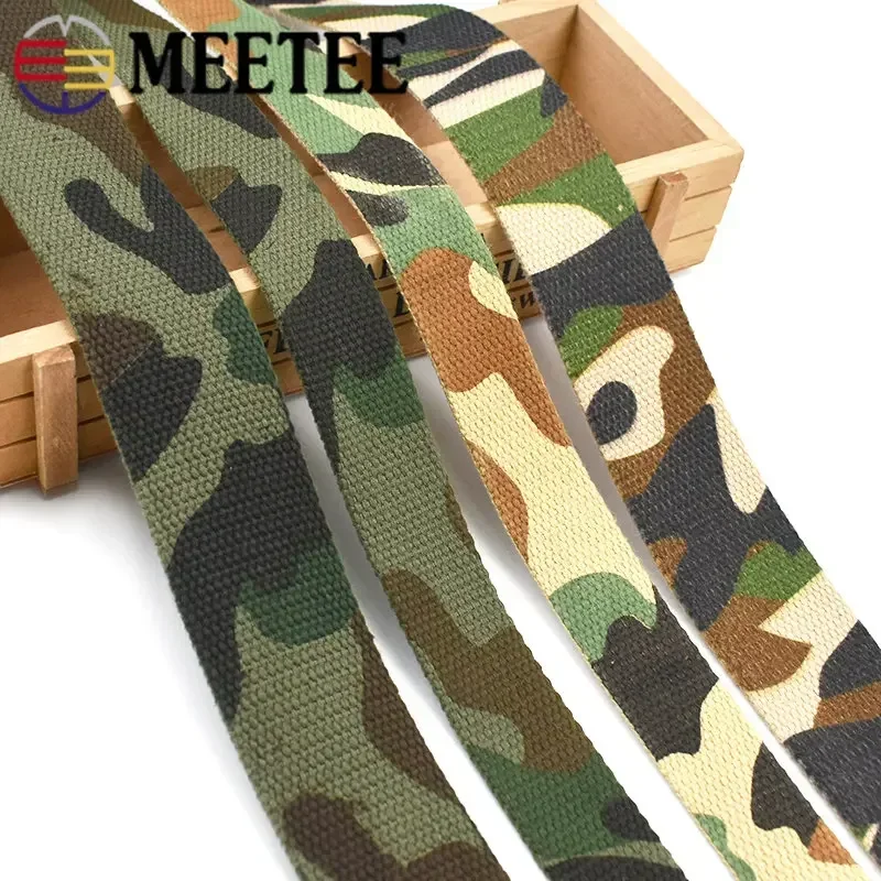 Camouflage Polyester Webbing 5Yards 25/30/38mm Bag Strap Garment Ribbon Dog Collar Bias Binding Tapes DIY Sewing Accessories