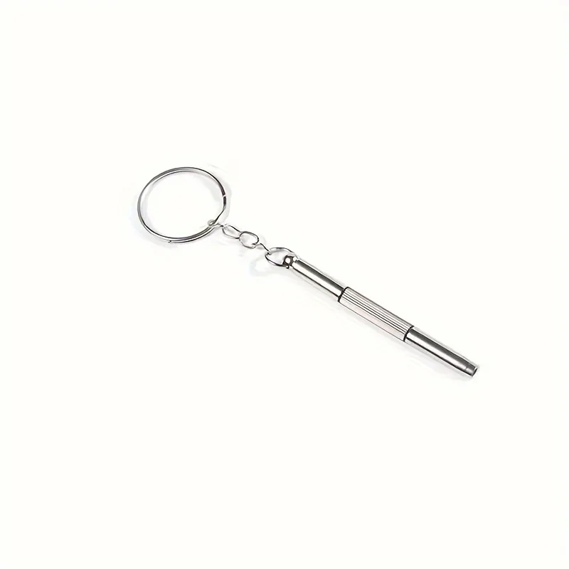 2Pcs Multifunctional Mini Screwdriver 3in1 Slotted Cross Hex Screw Driver Glasses Phone Watch Screw Repair Keyring Tool 5