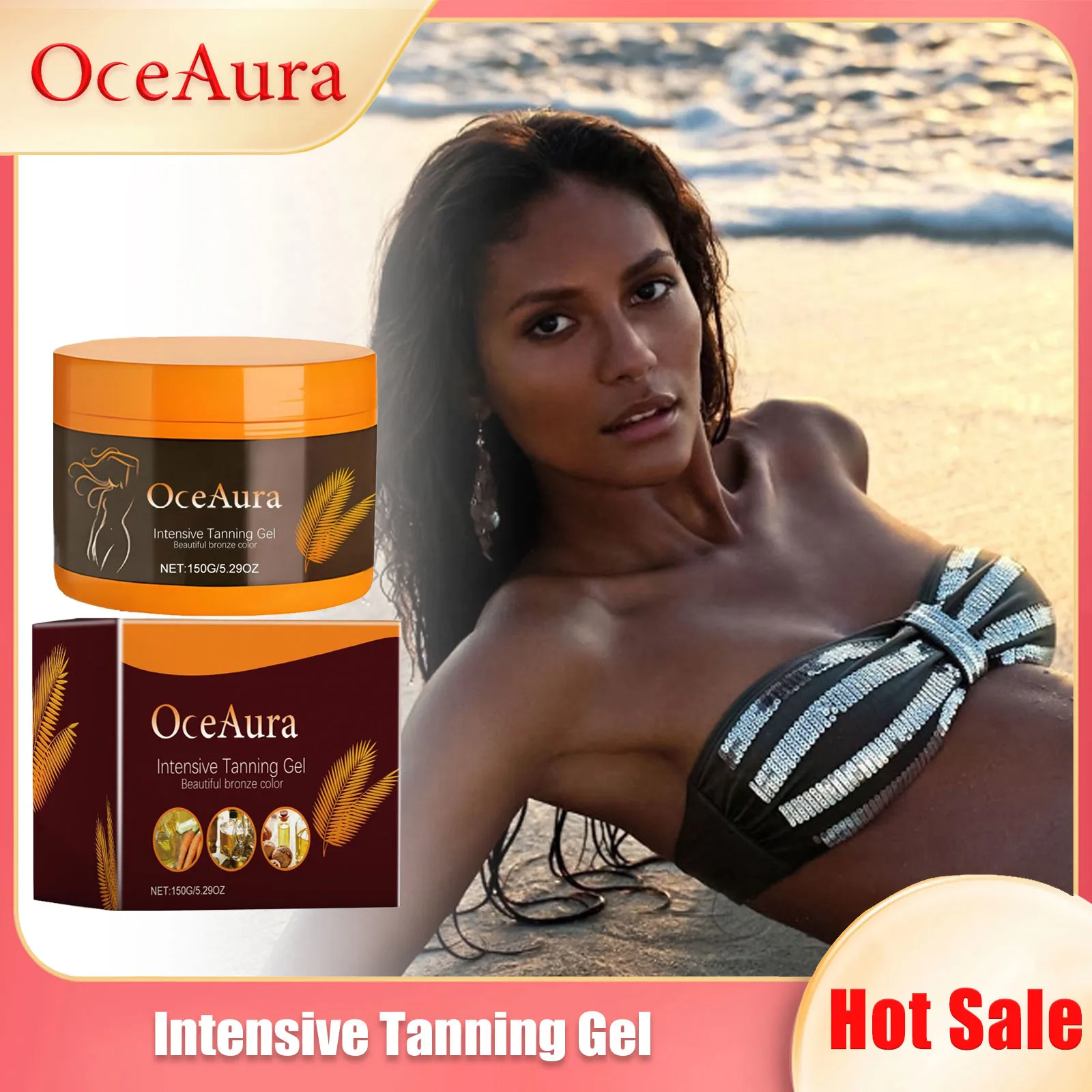Intensive Tanning Gel Brown Face Nourishing Solarium Self Tanner Long Lasting Bronzing Body After Sun Tanning Accelerator Cream