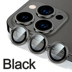Premium Metal Glass Camera Lens Protector Bumper Back Cover for iPhone 11 Pro (3 Pcs) (Black2)