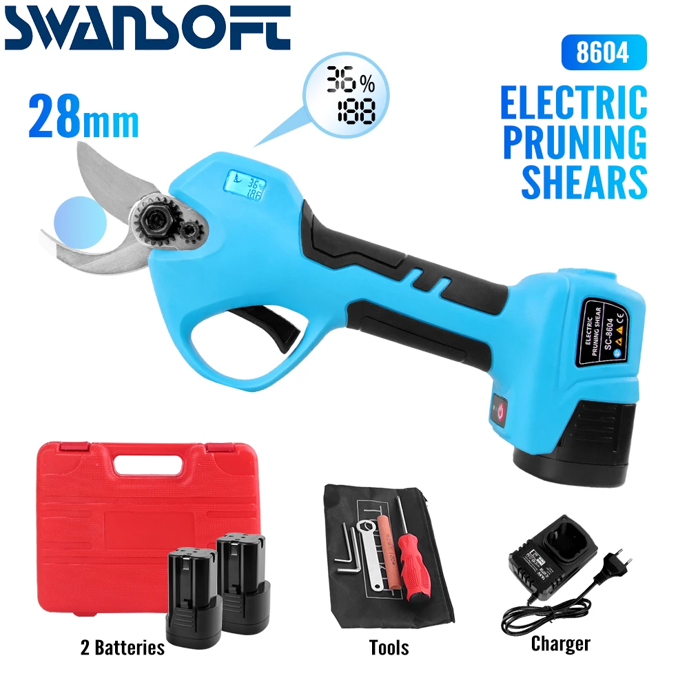 Forbici Da Potatura Elettriche A Batteria 28Mm Potatore Elettrico Forbici Da Giardino Strumenti Forbici Da Potatura A Batteria Ricaricabile Attrezzo D