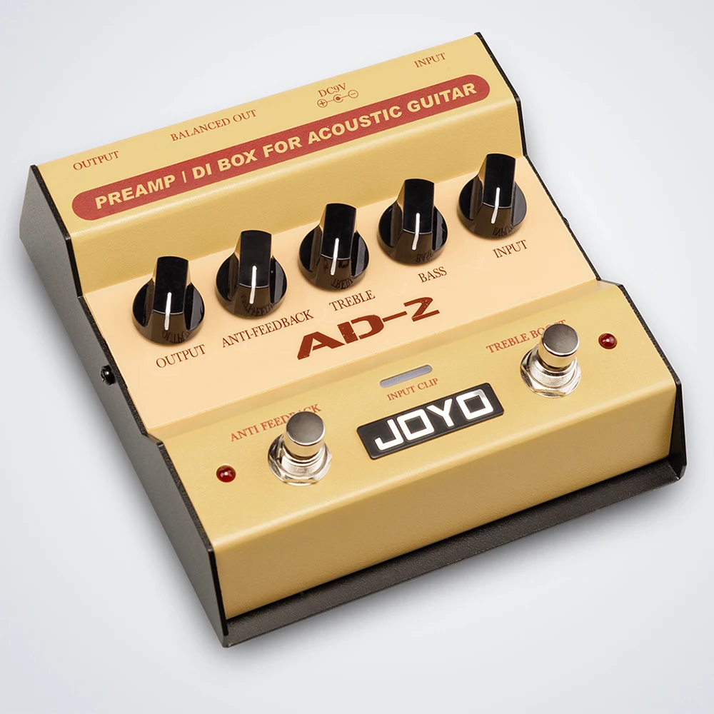 AD-2 Acoustic Guitar Effect Pedal Dual Band EQ Effect Anti-feedback Circuit DC 9