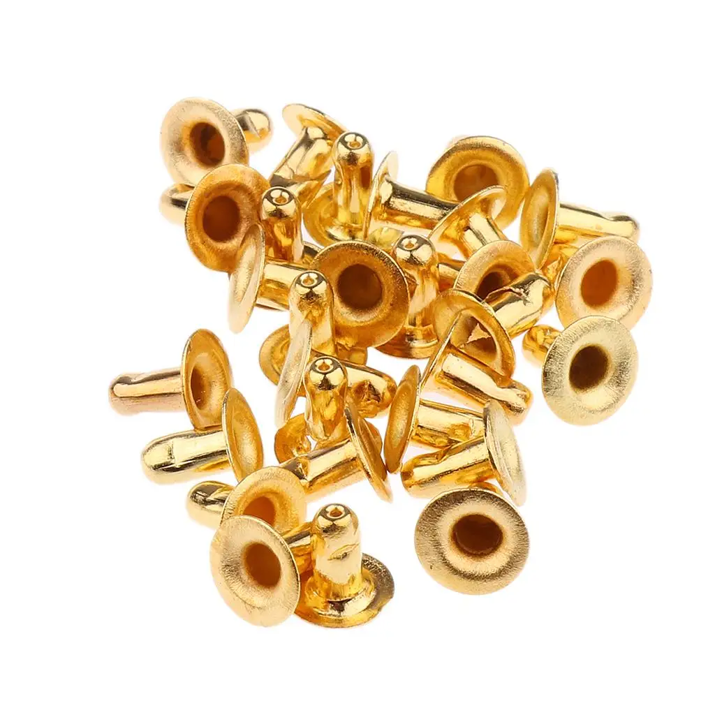 2-4pack 20 Sets Pearl Bead Rivet Studs Buttons Garment Accessories gold