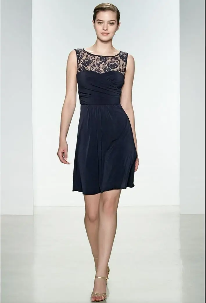 

A-Line Cocktail Dress Chiffon Short Mini Sleeveless Lace vestidos de cóctel robes de cock sukienki koktajlowetail
