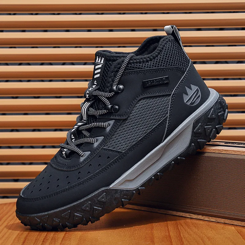 Men's Sports Shoes Male Leather Casual Shoes Wear Resistant High-quality Shock-absorbing Lace Up Sneakers Zapatillas De Hombre 5