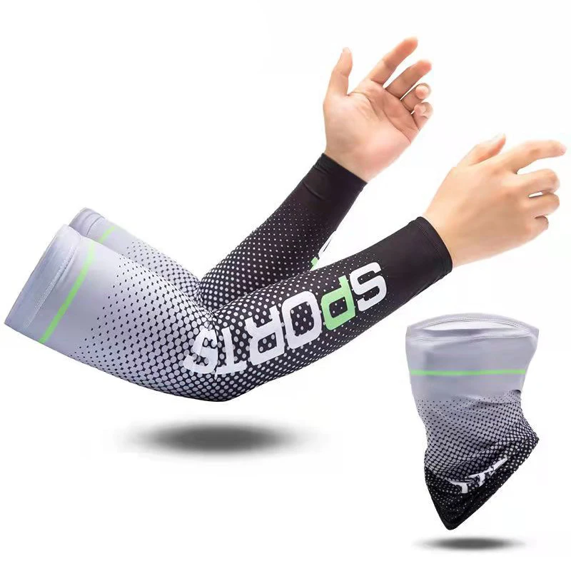 2023New Ice Silk Sleeve Sunscreen Cuff UV Sun Protection Arm Sleeves  Anti-Slip Men Women Long Gloves Outdoor Cool Sport Cycling