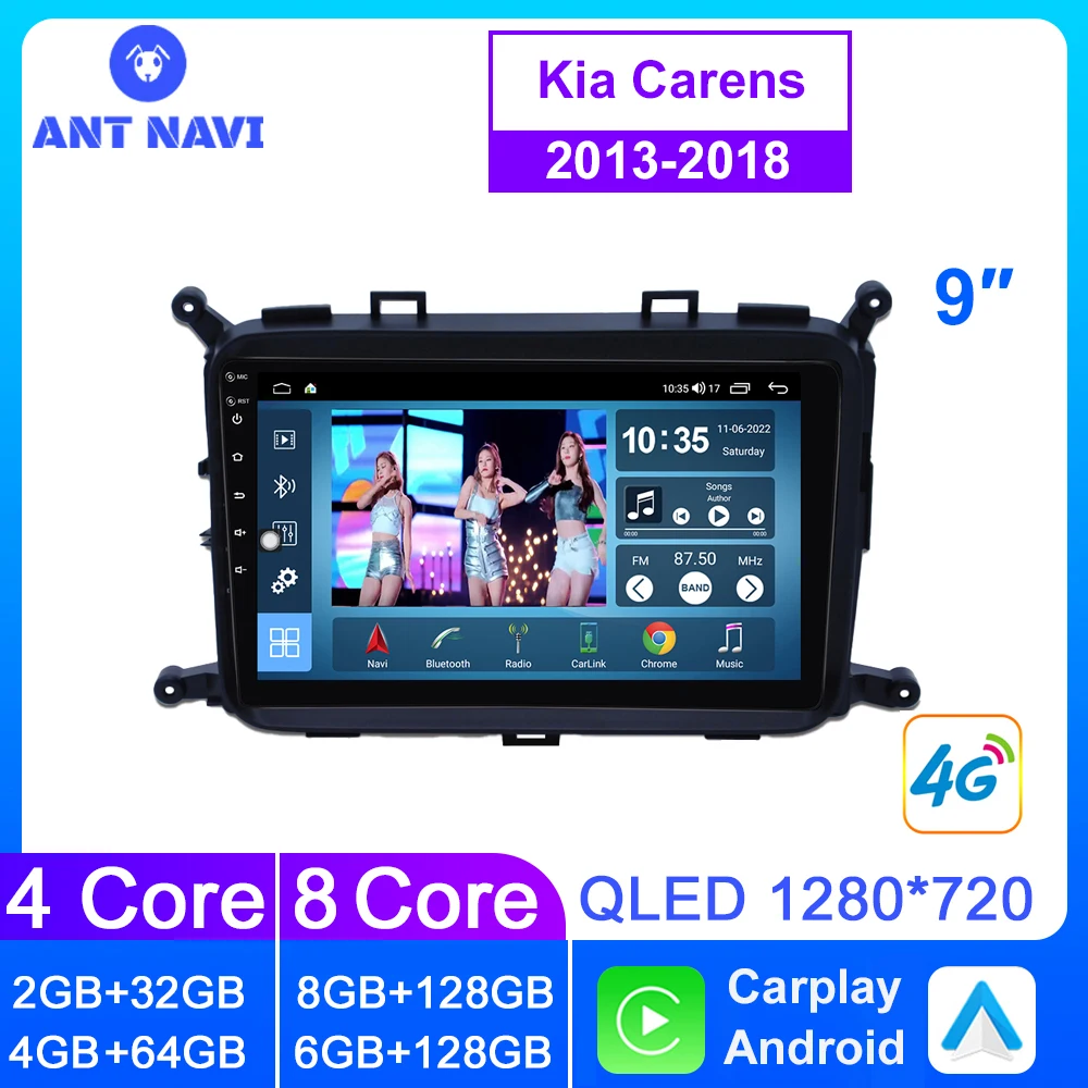 

AntNavi Android all-in-one For Kia Carens 2013 2015-2018 Car Stereo 2 Din Android GPS Screen Car Radio Multimedia Player Carplay