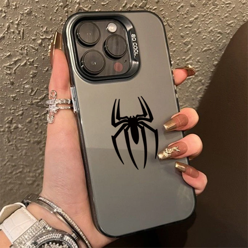 thumbnail image 1 of Funda de teléfono con textura mate y patrón de araña de murciélago, carcasa a prueba de golpes para iPhone 16, 15, 14, 13, 12, 11 Pro Max, XS, XR, 7, 8 Plus, SE 2022, 1 of 5
