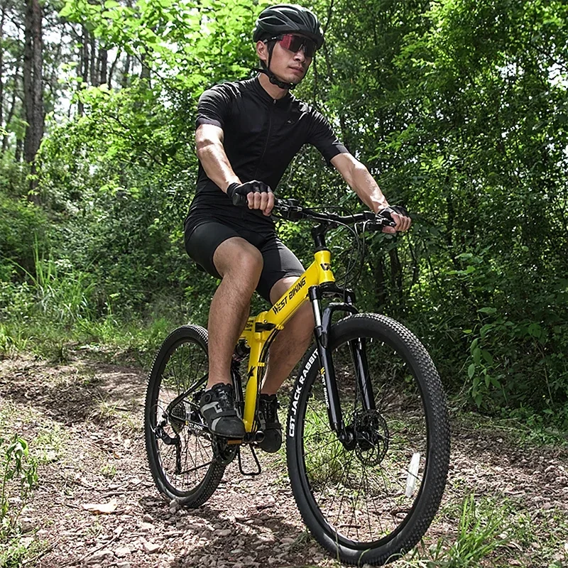 WEST BIKING Foldable 27.5 Inch Mountain Bike 27 Speed BMX MTB Bicycle Men Women Shock Absorption Mechanical Disc Brakes Bike 3