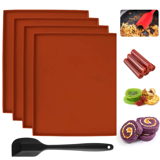 4 PCS Silicone Dehydrator Mats with Edge Compatible with Cosori