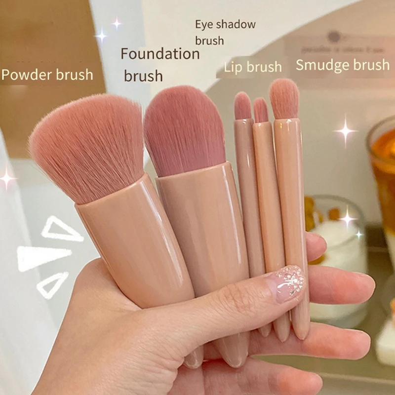 Mini 5 Makeup Brushes Multifunctional Makeup Brush With Mirror Powder Brush Eye Shadow Brush Blending Brush-A021 3