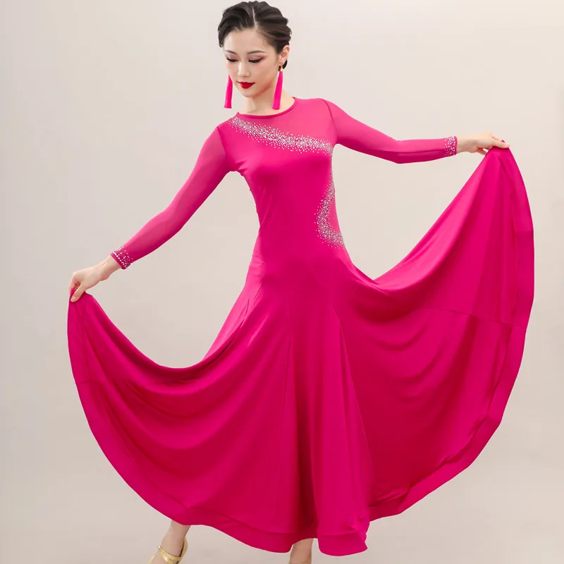 Woman ballroom dance competition dress ballroom waltz standard dress D088