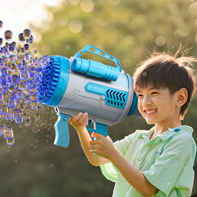 100 Holes Electric Bubble Gun Gatling Bubble Machine With Light Summer Soap Water Bubble Machine Outdoor Bath Toys For Children 5