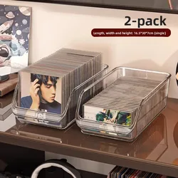 Vinyl Record & Media Display Organizer Box - Durable Plastic Storage Solution (2PCS)