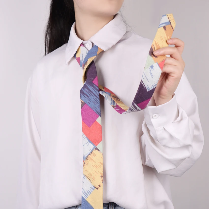 

1PC Cartoon Men'S And Women'S Ties Narrow Version Personality Leisure And Fashionable Cotton And Linen Printed Fun Animal Tie