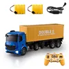 Remote Control Trailer RC Truck Big Electronic Simulation Car With LED Engineering Car Chargeable Vehicle Toy Kids Birthday Gift 4