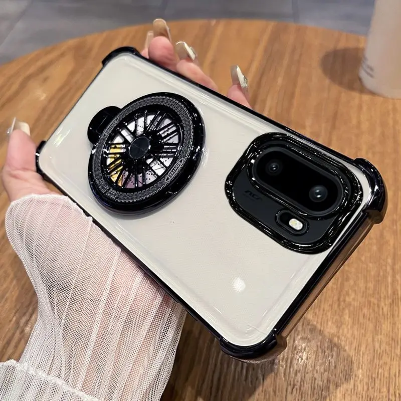 Ultra-Thin Four-Corner Anti-Drop Shockproof TPU Case with Gyro Bracket