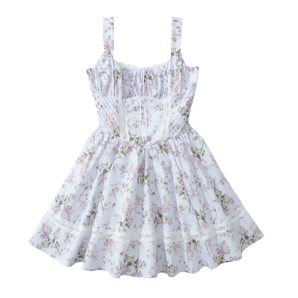 Martin Checkered Blue Half-knitted Girl dress