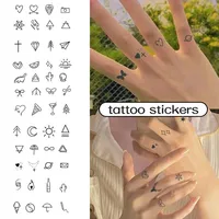 6pcs Small Finger Design Waterproof Temporary Tattoo, Long-Lasting, Realistic Fake Tattoo for Men and Women 1