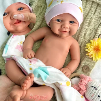 43cm Lifelike Silicone Reborn Baby Girl Vivienne for Newborn Photography Props Poseable and Weighted Doll Christmas Gift