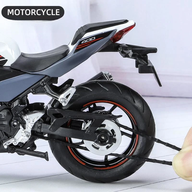 1/12 KAWASAKI Ninja 400 Toy Motorcycle Miniature Diecast Metal Model 1:12 Super Sport Sound & Light Collection Gift For Boy Kid 5