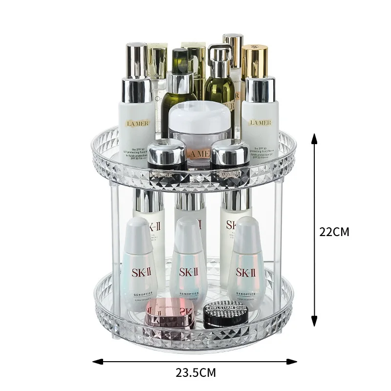 360 Rotatable Desktop Cosmetic Rack Bathroom Shelf Large-capacity Perfume Skincare Product makeup Storage Rack Organizer Kitchen 4