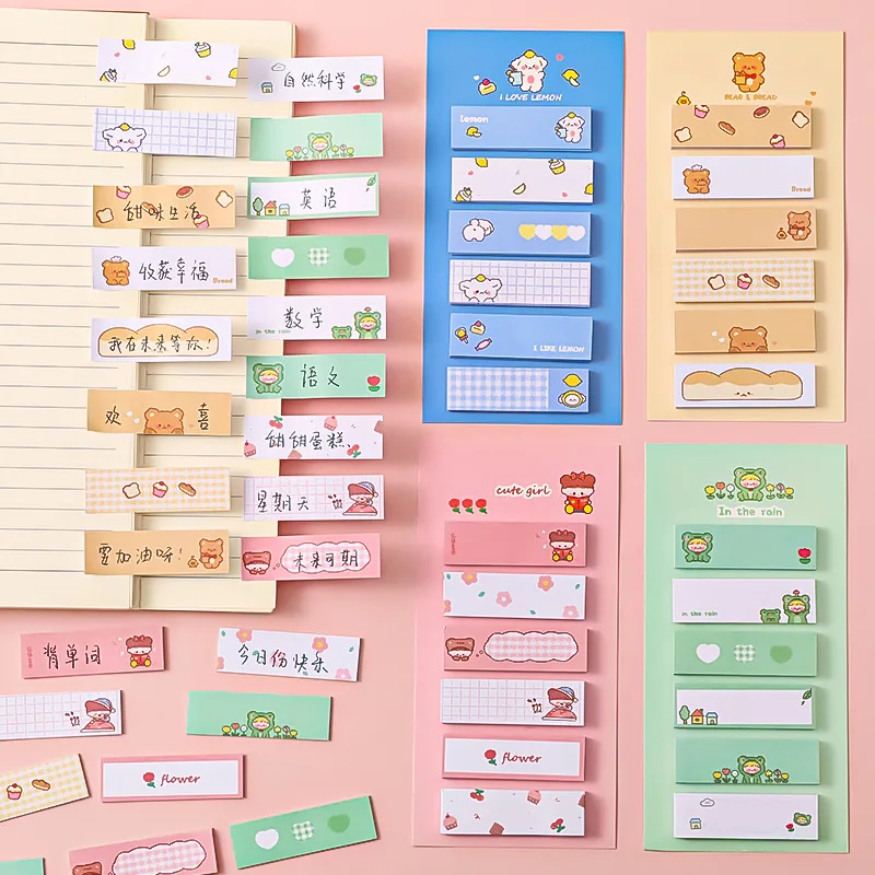 120 Sheets Index Tabs Sticky Notes Self-adhesive Colored Funny Label Sticky Notes Memo Pad Planner School Office Supplies 200 sheets self adhesive paper index tabs bookmark sticky notes colorful transparent memo pad stickers office school supplies