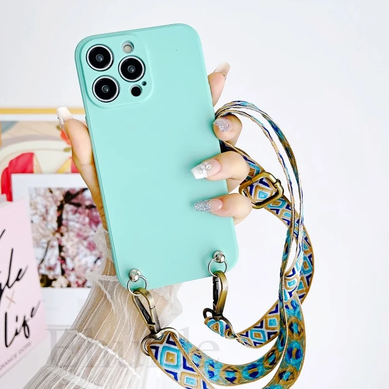 Classic Strap Case - Crossbody Neck Lanyard Soft Silicone Cover