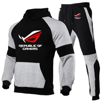 ROG Republic of Gamers-Sweats à capuche zippés pour hommes, pantalons de survêtement Harajuku, sports, confortables, polyvalents, imbibés, printemps, automne, nouveau, 2024 4
