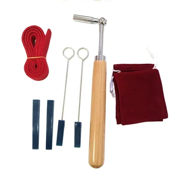 7 pz/set Strumenti di Accordatura di Pianoforte Professionali Accordatore di Pianoforte Leva di Accordatura Chiave Kit Muto Temperamento Feltro Striscia Forchetta
