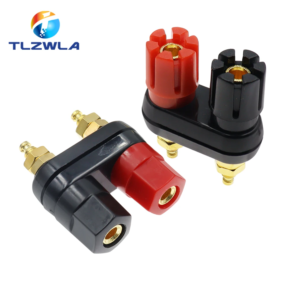 1PCS Banana plugs Couple Terminals Red Black Connector Amplifier Terminal Binding Post Banana Speaker Plug Jack