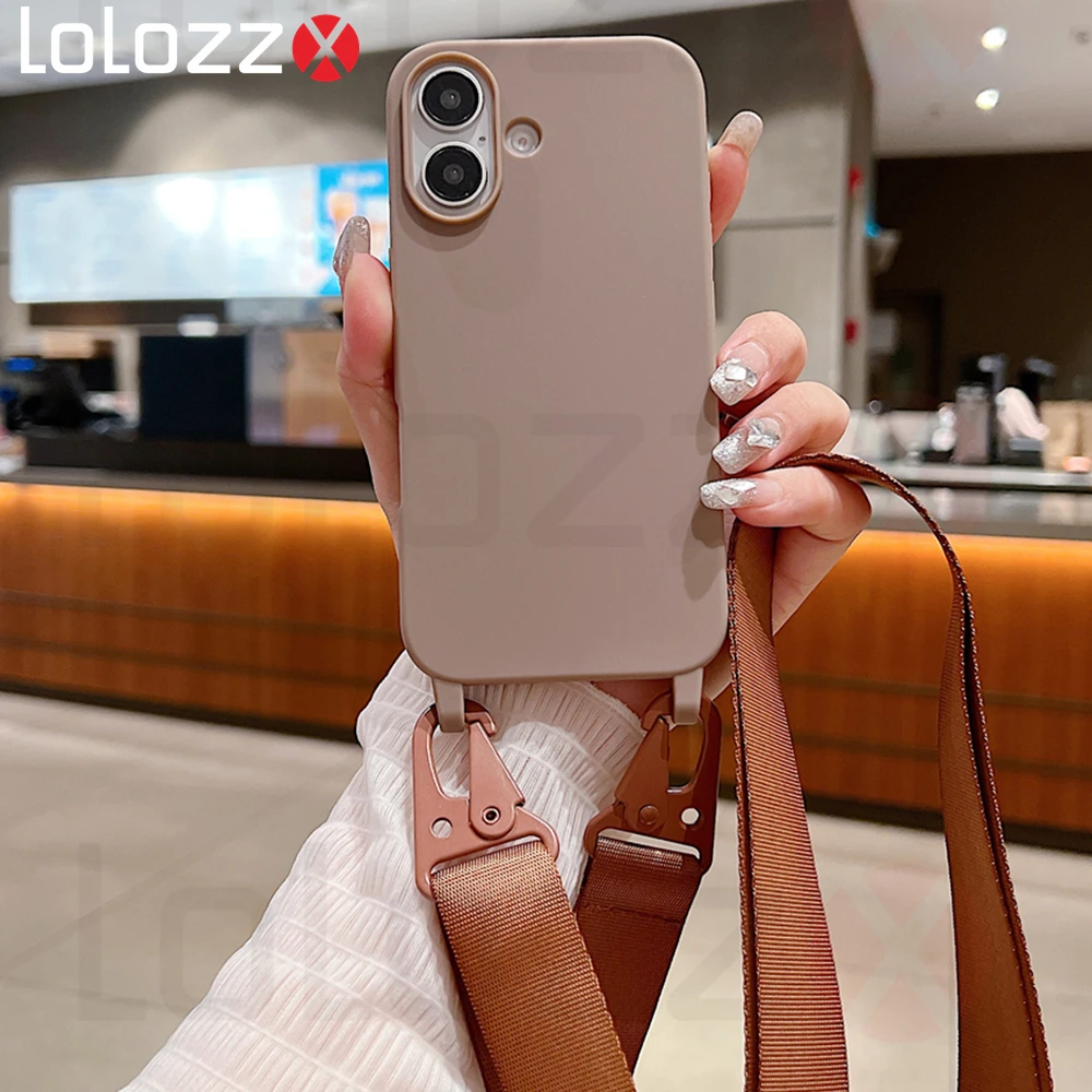 Luxury Crossbody Necklace Cord Strap Case For iPhone 16 15 14 12 11 13 Pro Max XR X XS 7 8 Plus Soft Shockproof Protection Cover_voghion.com