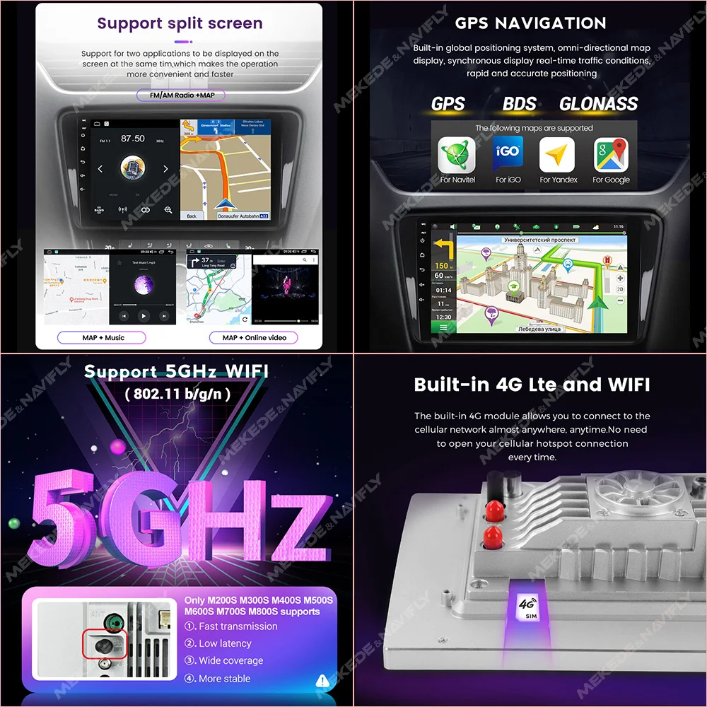 Navifly 7862S 8G+256G Android All-in-one Car Audio GPS Wireless Carplay BT for KIA Morning 2 Picanto 2011