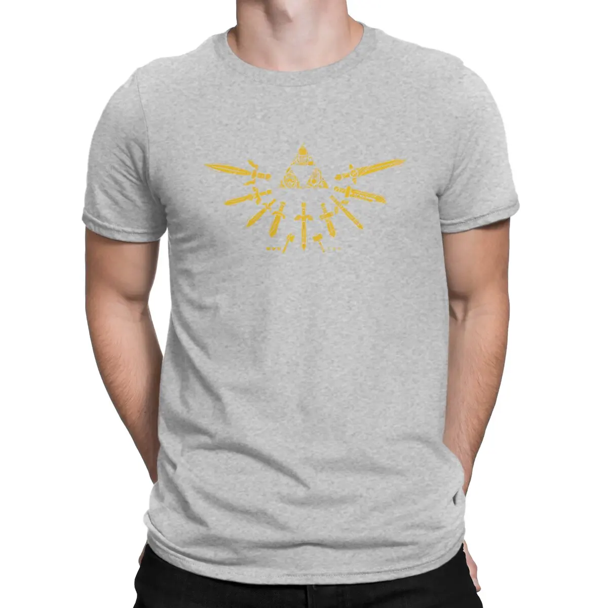 Camiseta creativa Z-Zelda para hombre, Triforce, cuello redondo, algodón puro, personalizable, regalos de cumpleaños, ropa de calle