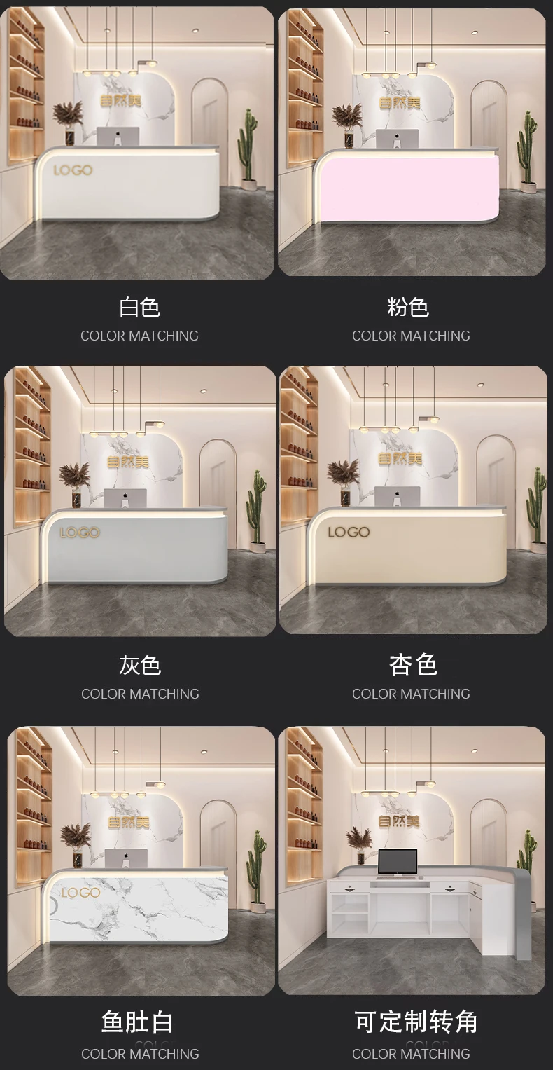 Description Picture 3 of itemRestaurant Advisory Reception Desk Banco Counter Modern Cabinet Reception Desk Information Supermarket Escritorio Bar Furniture