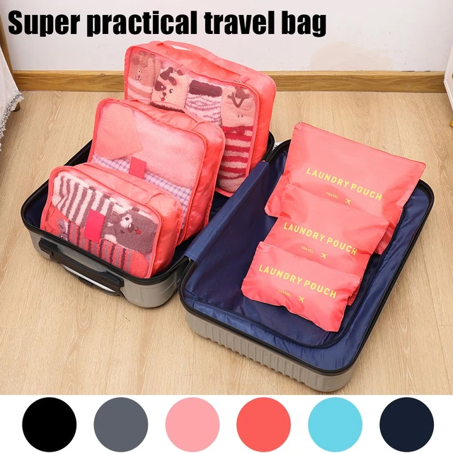 Sacs De Rangement De Voyage, Sacs De Rangement, Valise, Ensemble  D'emballage, Étuis De Rangement, Organisateur De Bagages Portables,  Pochette De Rangement Pour Vêtements Et Chaussures 6 Pièces - Sacs De  Stockage - AliExpress